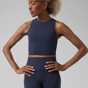 Athleta Navy Conscious Crop Bra
